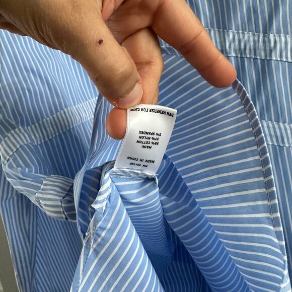 Aknvas Marina Tie Front Poplin Top Size Small New - Picture 6 of 6